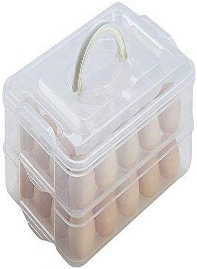 SOPTOOL 24 Grid 2 Layer Egg Storage Box, Egg Tray for Fridge Strong PP Non-Toxic Plastic (Multi Color) - Image 5